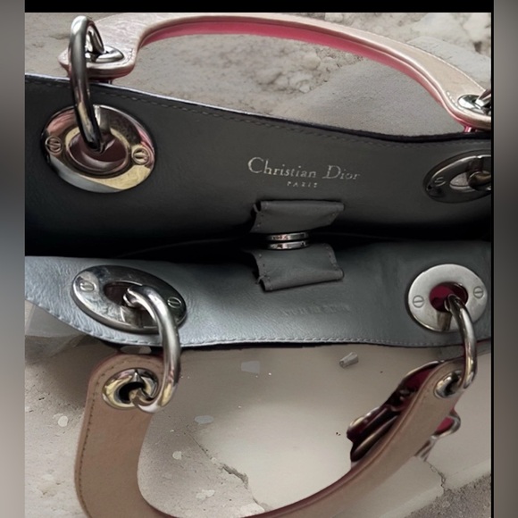 Christian Dior Diorissimo Bicolor Rare Pink/Tan LeatherTote Bag with Crossbody - Picture 9 of 12